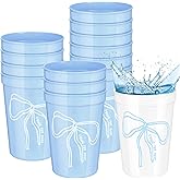 Yungyan 24 Pack Bachelorette Party Plastic Cups Bulk 16oz Reusable Drinking Cups for Western Cowgirl Themed Bachelorette Parties Bridal Shower Wedding Favor Supplies(Bow)