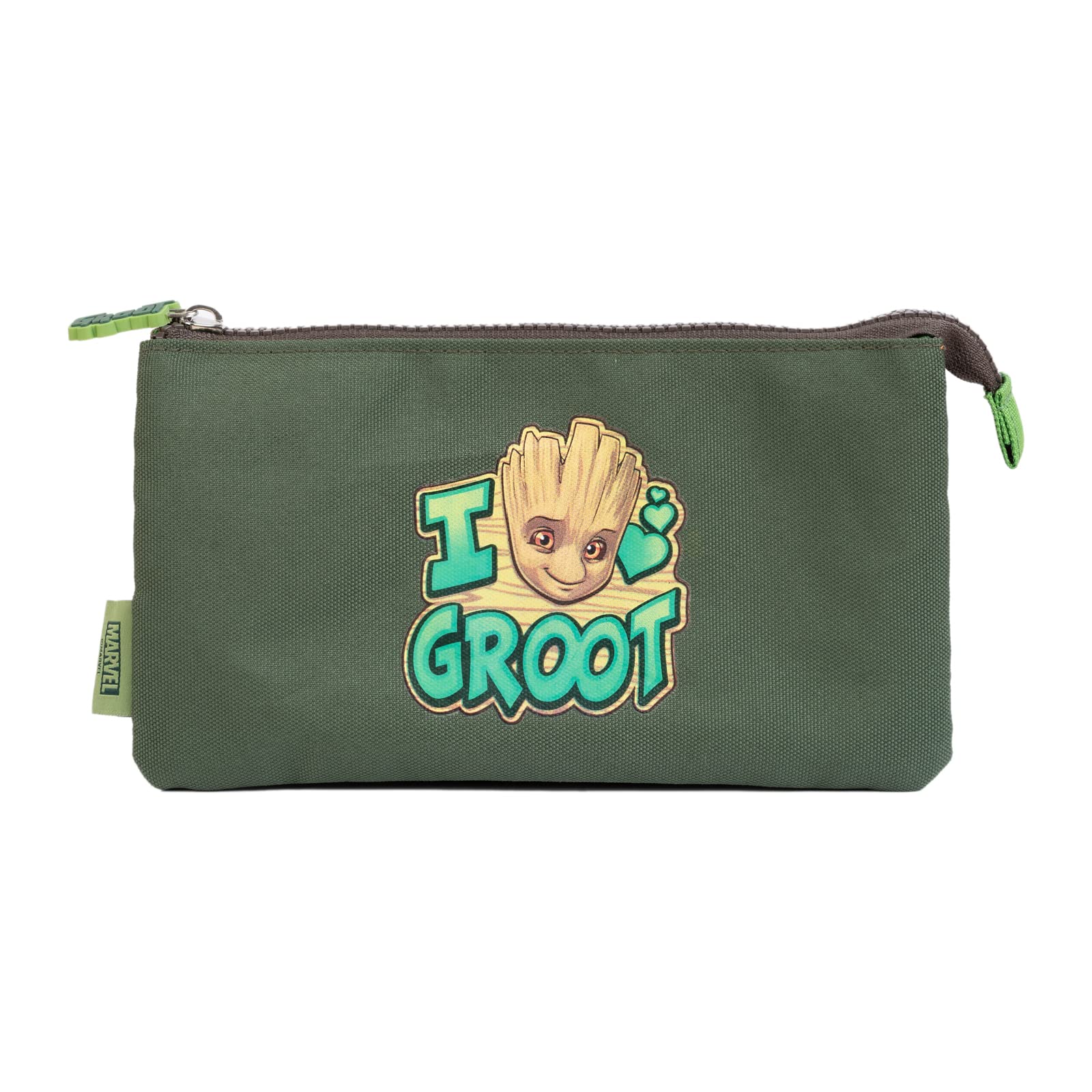 Grupo Erik 3 Compartment Pencil Case - Marvel Groot Gifts | School Pencil Case, Cute Makeup Bag, Back to School Supplies, Office Stationery Supplies | Marvel Stationery Gifts