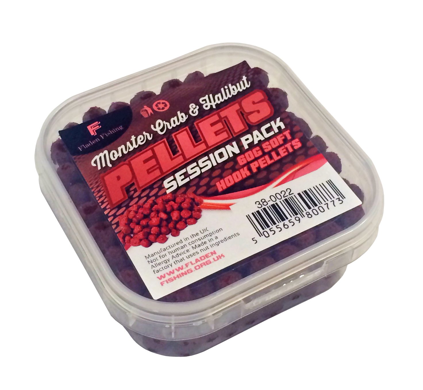 Session Pack Monster Crab & Halibut Soft Hook Pellets - Red, 60 g