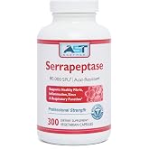 AST Enzymes Serrapeptase 80,000 SPU, Non-GMO, 300 Vegetarian Capsules | Healthy Inflammatory Response, Sinus &amp; Respiratory Function, and Muscle &amp; Joint Health Support*