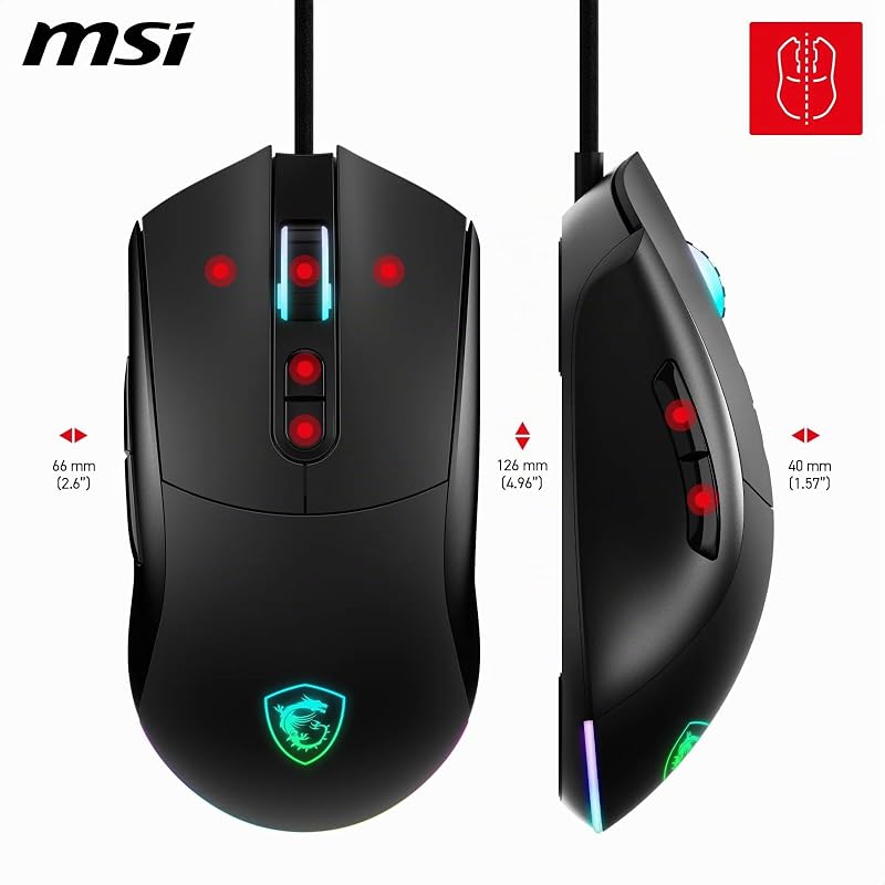 Forge GM320 – Ratón Gaming Óptico, 12800 dpi, Simétrico, 7 Botones Programables, Switches Duraderos 20M, Latencia 1ms, LED RGB, 126g, Cable USB