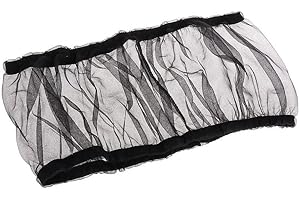 PRANOVO Bird Cage Seed Catcher Seeds Guard Parrot Nylon Mesh Net Cover Stretchy Shell Skirt Traps Cage Basket Soft Airy (Black)