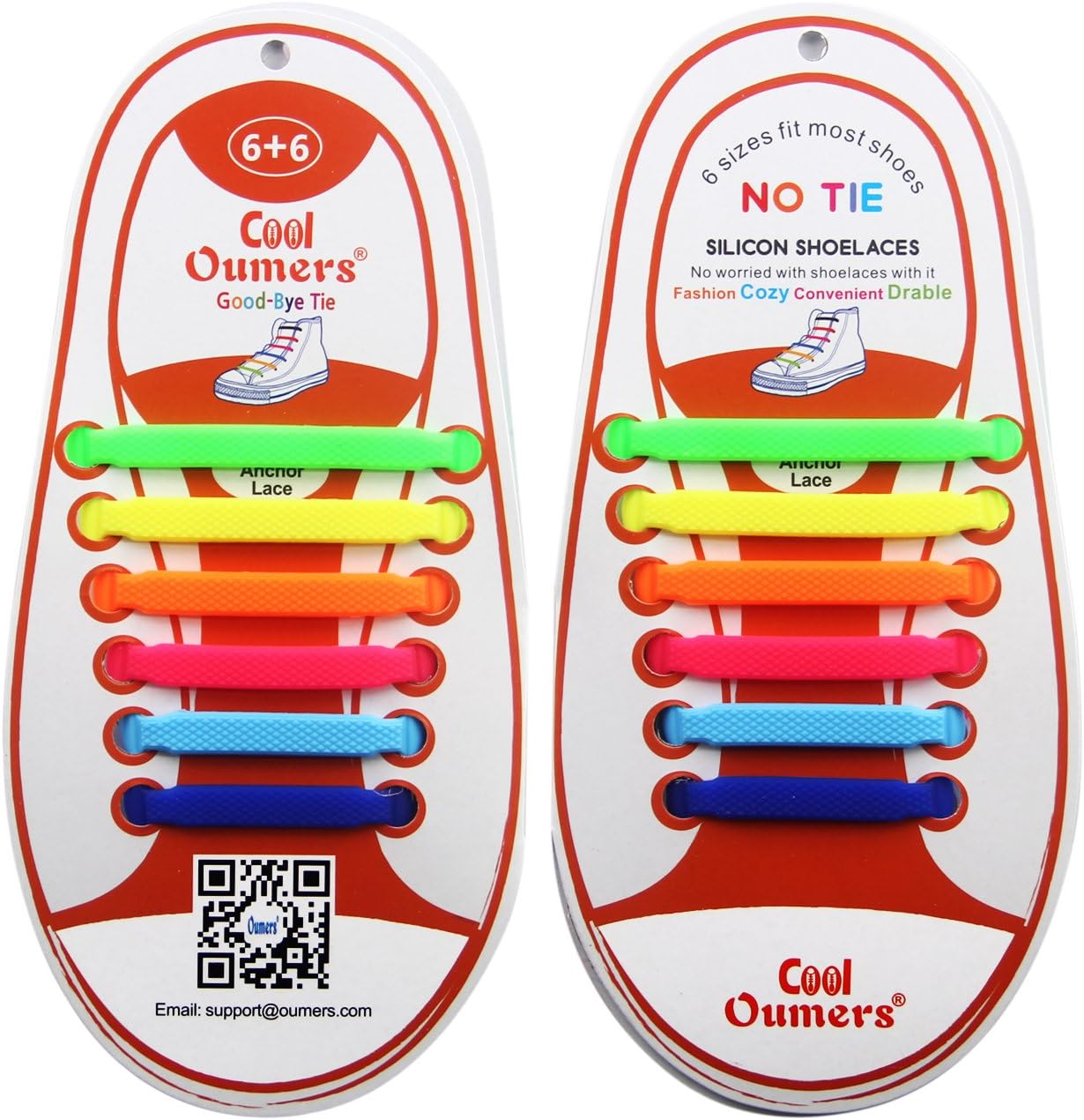 Oumers 4 Pairs No Tie Shoelaces for Kids, Lazy Tieless Silicone Shoelaces Rubber Sneaker Shoelaces, Great: Clothing