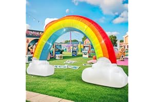 14FT Inflatable Rainbow Arch, Rainbow Inflatable Music Archway, Pride Blow up Yard Decorations with Led Lights for Outdoor, H