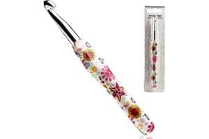 LOOEN 10mm Crochet Hook, Ergonomic Handle for Arthritic Hands, Soft Rubber Grip Extra Long Knitting Needles for Beginners and Knitting Crocheting Yarn (10mm)