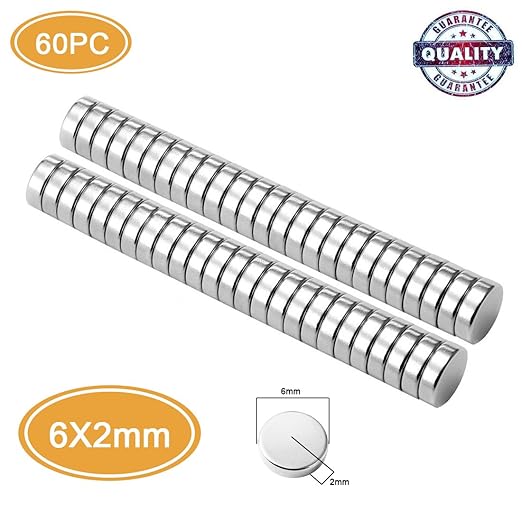Imanes de nevera, SAINKO 60 piezas 6 x 2 mm Imanes de acero ...