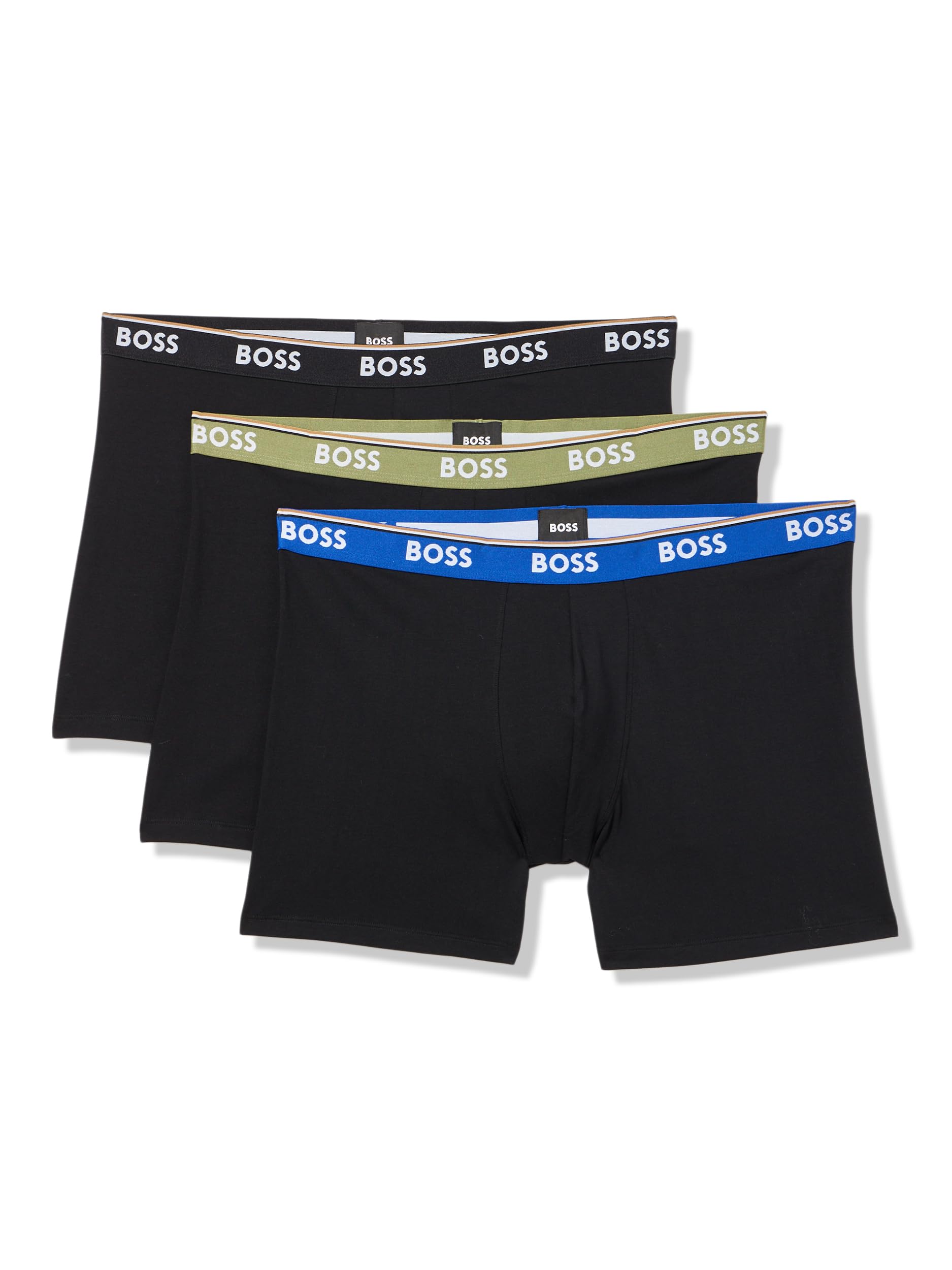 BOSS, 3-Pack Multi Color Bold Logo Boxer Briefs, black carbon, XXL