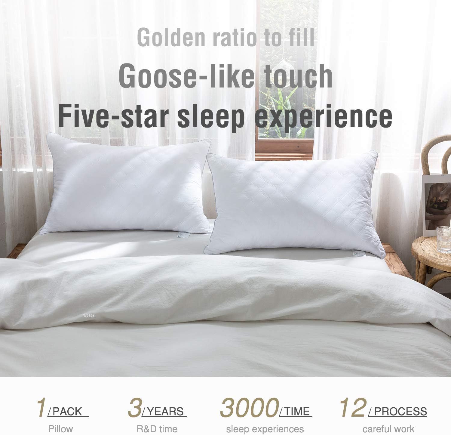 SORMAG Bed Pillows for Sleeping Set of 2, King Size 20 x 36 Inches, Luxury Hotel Collection Gel Pillows 2 Pack, Hypoallergenic Pillow for Side and Back Sleeper: Home & Kitchen