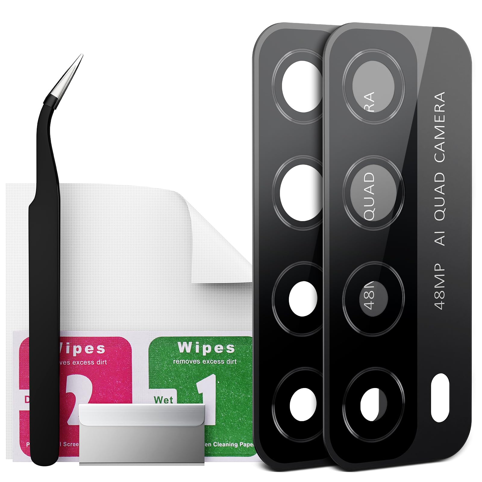 Eonpam 2 Pack Back Camera Lens Glass Replacement for Huawei P Smart 2021 Original Quality with Professional Repair Kit