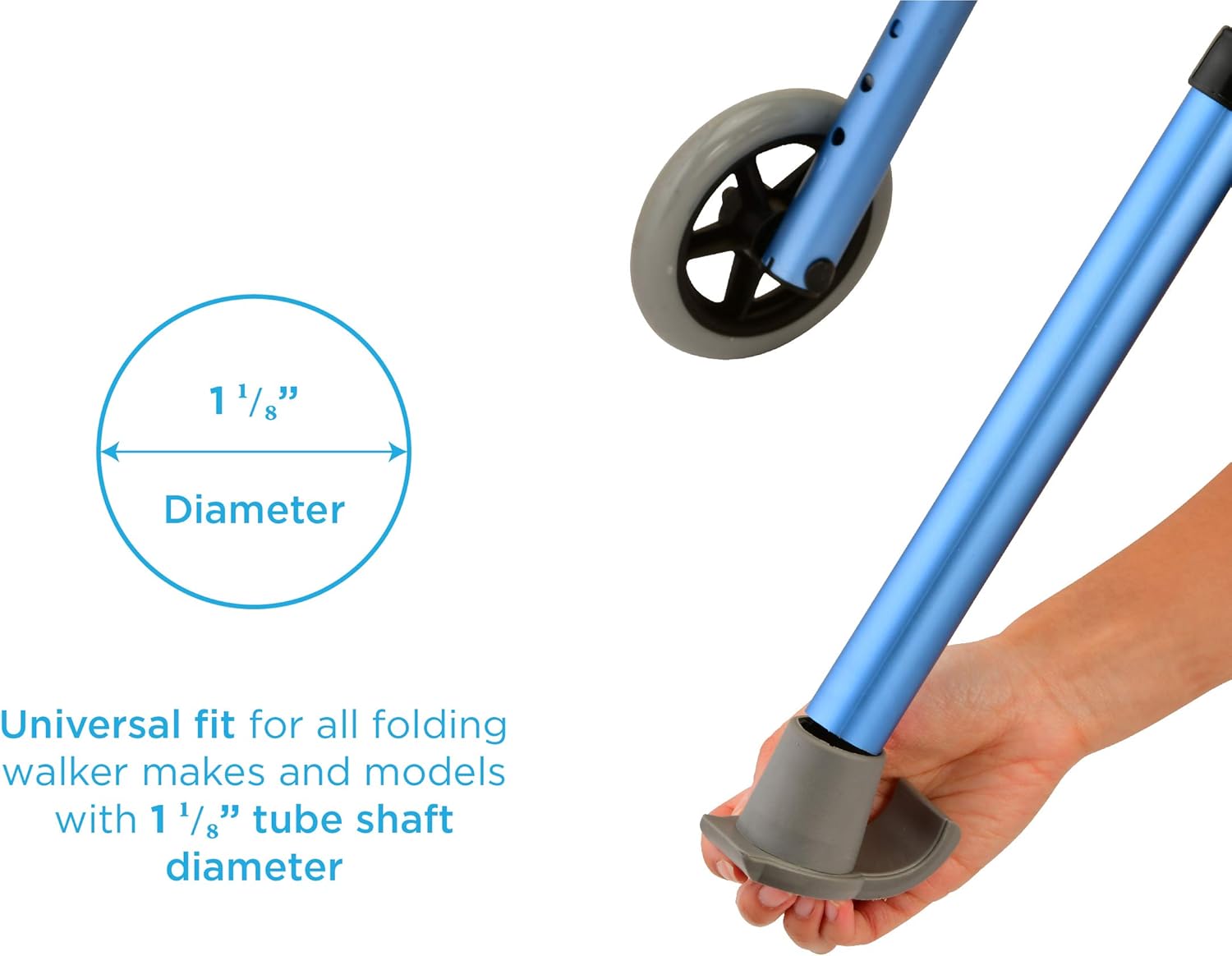NOVA Medical Products Walker Glide Skis, Universal Fit, One Pair, Gray, 2 Count (Pack of 1): Health & Personal Care