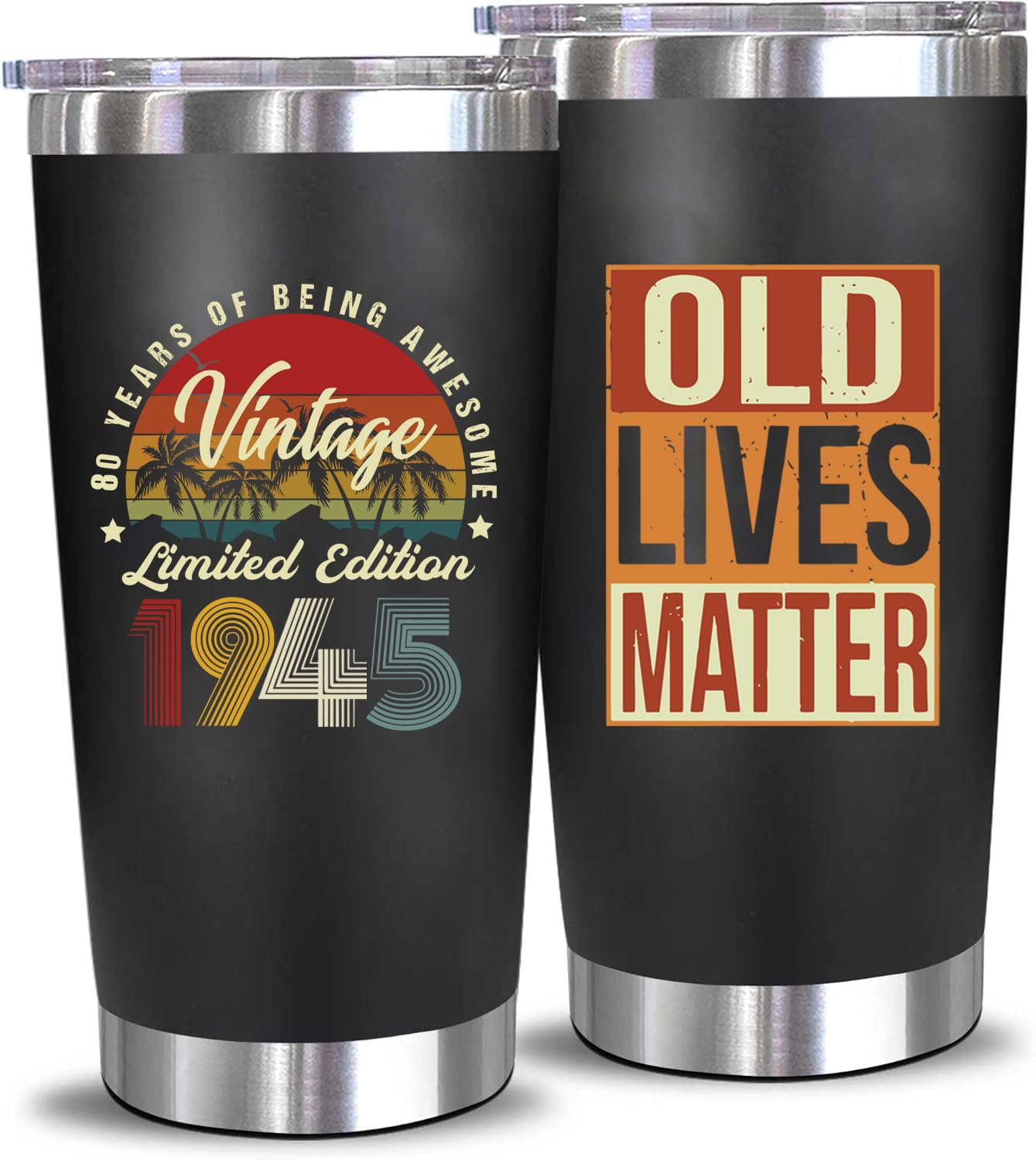 Photo 1 of AYERMOYO Funny 80th Birthday Gift For Men,Cool Gifts for 80 Year Old Man,80th Birthday Decorations for Men,1945 Gift Idea for Dad Husband Friend Grandpa-20 Oz Vintage1945 Tumbler