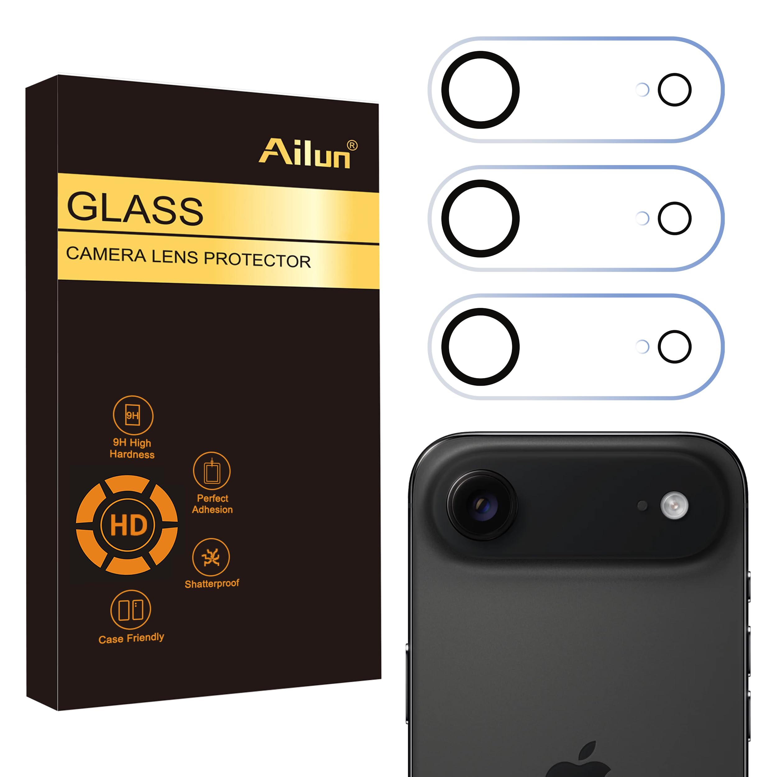 Photo 1 of Ailun 3 Pack Camera Lens Protector for iPhone Air,Tempered Glass,9H Hardness,Ultra HD,Anti-Scratch,Case Friendly,Does not Affect Night Shots