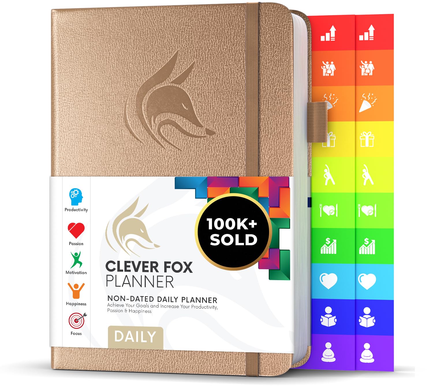 Clever Fox Planner Daily – 6-Month Undated Planner with Hourly Schedule, To-Do List & Time Management – Work & Personal Organizer, A5 (Pearl)