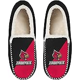 FOCO NCAA Unisex-Adult Officially Licensed Color Block Primary Logo Sherpa Lined Moccasin Slippers
