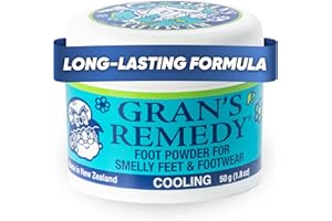 Gran's Remedy Cooling Foot Powder for Smelly Feet - Proven Effective, Long Lasting, Cooling, Moisture Absorbing Foot and Shoe
