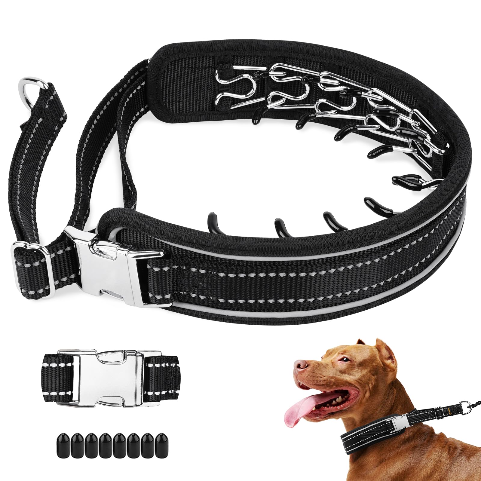 Photo 1 of Mayerzon Prong Collar for Large Medium Dogs, Patented Reflective Pinch Collar with Metal Buckle