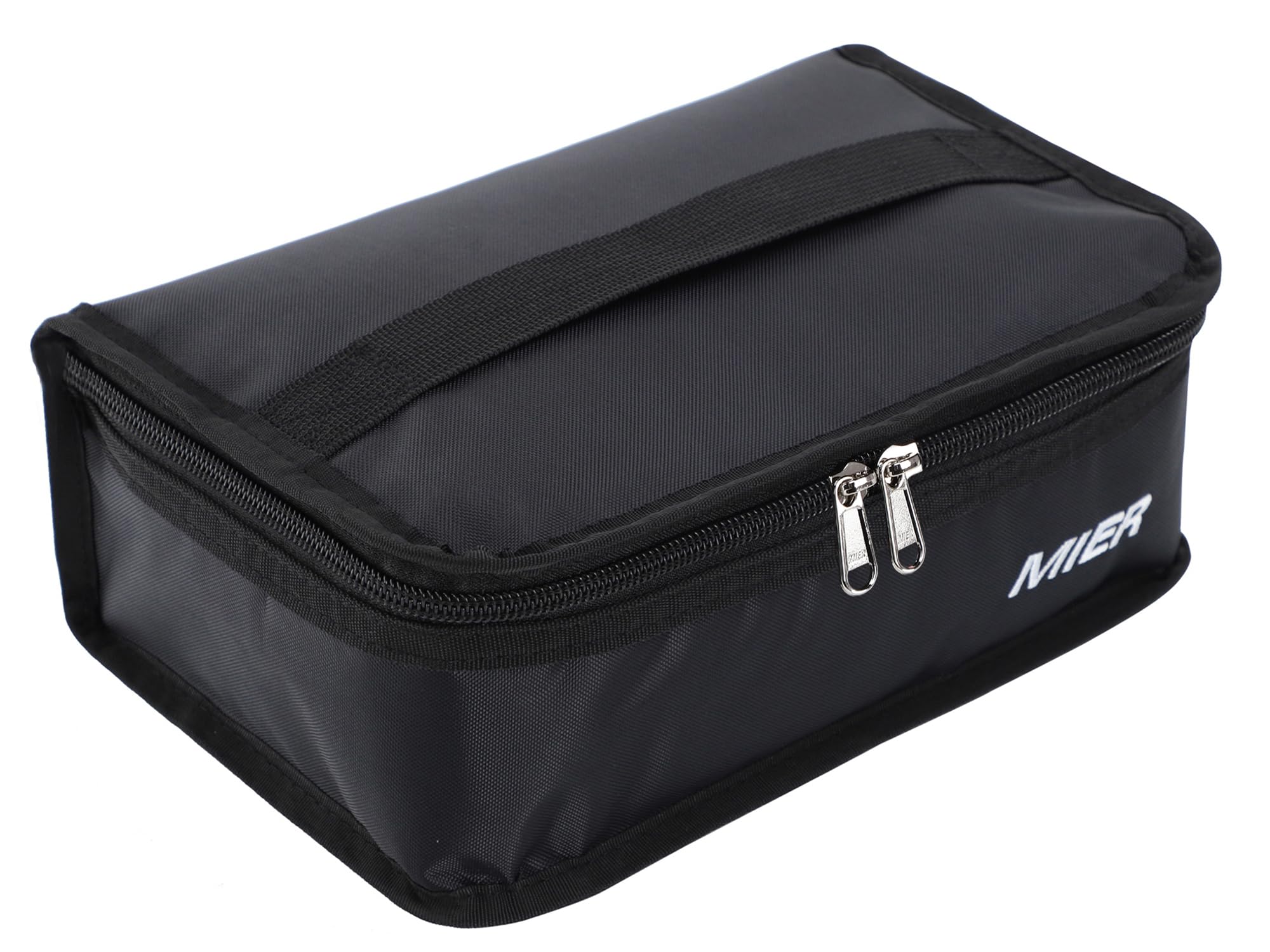 MIER Small Lunch Box Bag Food Storage Cooler Bags Insulated Travel Kit for Women and Men, Set of 1(Black 1pcs)