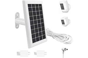 YUELAN 5W Ring Camera Solar Panel Charger for Ring Stick Up Cam 2nd & 3rd Generation, Spotlight Cam Plus, Spotlight Cam Pro, Ring Spotlight Cam Battery, Output Super Fast Charging Solar Panels