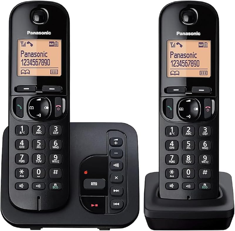 Panasonic KX-TGC222EB DECT Cordless Phone with Answering Machine Twin Handsets