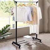 Vivo Technologies Adjustable Mobile Clothes Rail 80cm 41.5cm 87cm Castors