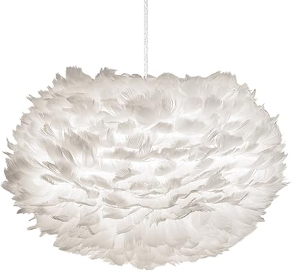 umage eos pantalla para lampara plumas de ganso 65 x 40 cm color blanco