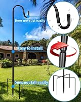 Eidoct 2 Pack 120cm Shepherds Hooks with 5 Prong Base for Garden view 4
