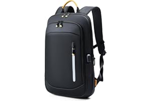 Slim Laptop Backpack for Men - Expandable Business Backpack Fits 15.6 Inch Laptop, Anti Theft Work Backpack with USB Charging
