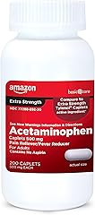 Amazon Basic Care Extra Strength Pain Relief, Acetaminophen Caplets, 500 mg, 200 Count