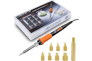 VECO-T CS901 Heat Set Insert Tool Kit, 90W Digital Soldering Iron with 180-500℃ LCD Temp & Threaded Inserts M2 M2.5 M3 M4 M5 M6 M8 for Plastic 3D Printing, Compatible with Heat Set Tasks