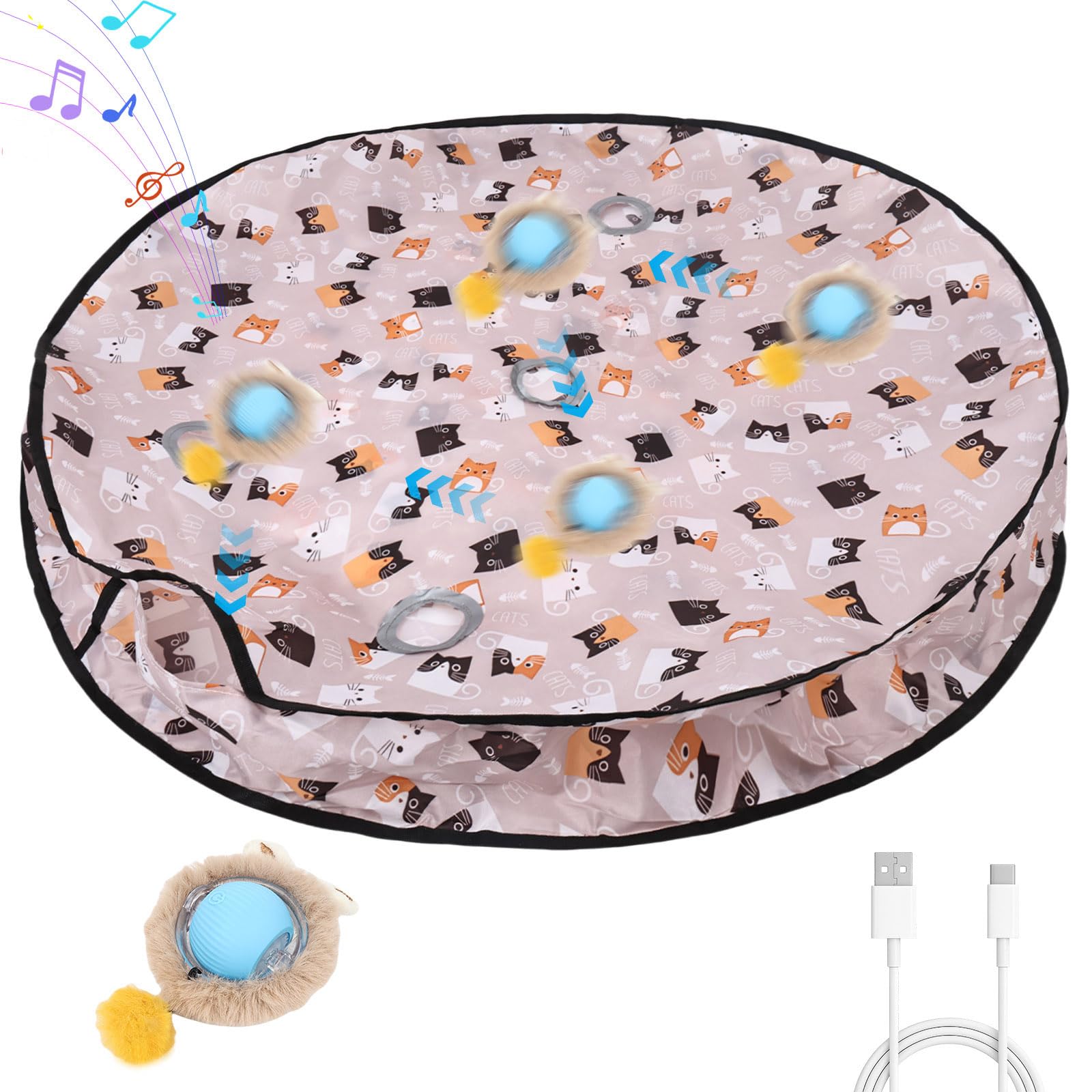 Photo 1 of ETACCU Cat Toys,Interactive Cat Toys for Indoor Adult Cats, Automatic Rolling Ball Chase Mate, Stimulates Hunting Instincts, Hide and Seek Mouse Catching Game, 2 Speed for Adult Cats and Kittens