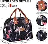 HOMESPON Insulated Lunch Bag for Women Men Pink Flowers Large Capacity view 5