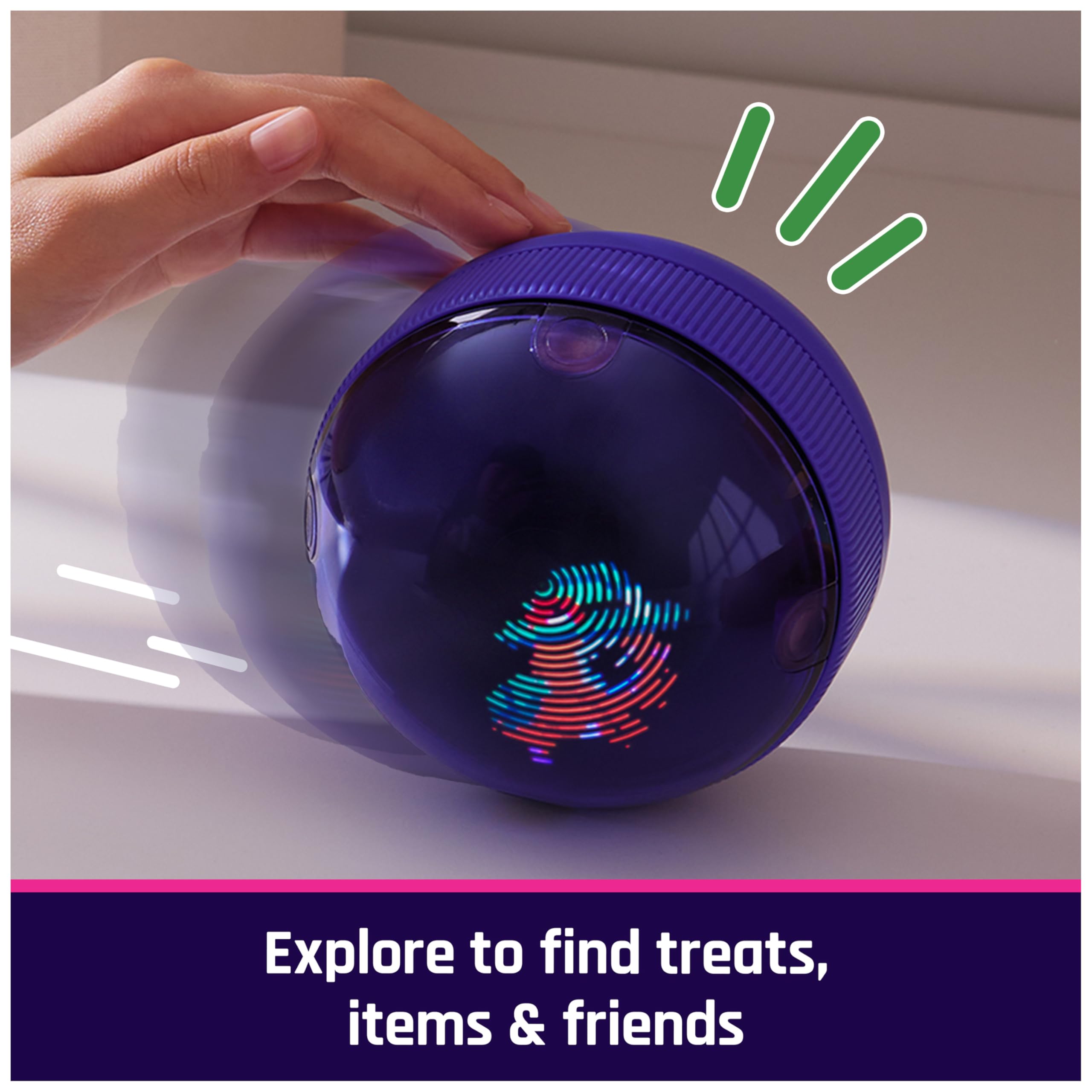 Bitzee, Hamster Ball Interactive Toy Hamster with Over 20 Hamsters Inside, Rolls & Reacts to Touch, Digital Pet Gifts & Stocking Stuffers for Kids