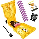 Chainsaw Sharpener Universal for 12''-22'' Chain Saw Sharpener Tool, with 10 Fast Sharpening Stones, Portable Chainsaw Chain Sharpener, Chainsaw Blade Sharpener Kit, Quick Sharpening and Easy to Use