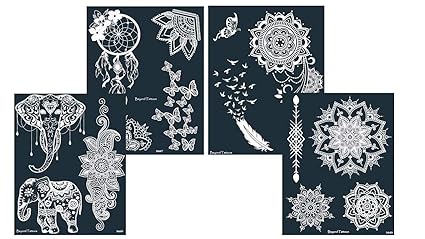 Mikronetz Tattoo Schablonen/Vorlagen für Körperbemalung selbstklebend einfach und wiederverwendbar 4 Sheet set Lorena