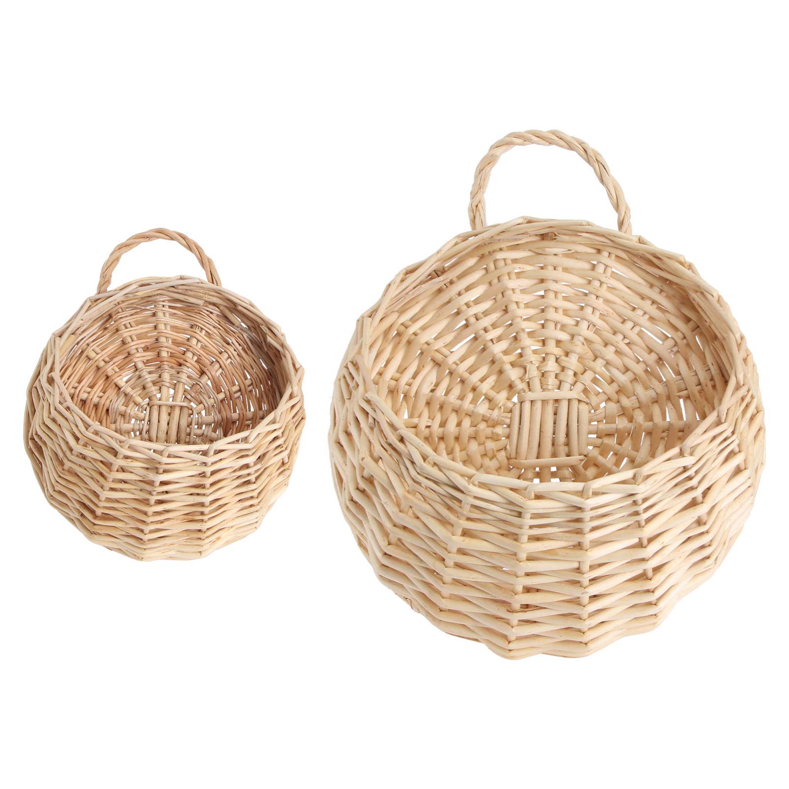 VORCOOL Hanging Flower Pot and Plant Basket for Wall Decoration Wicker 21 cm Natural