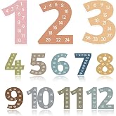 Sereliy 12 PCS Large Math Poster from 1 to 12 Numbers Multiplication Table Poster for Elementary School Kid Family Classroom Educational Supplies.(Boho Dark)