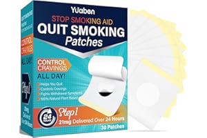 YUABEN Quit Smoking Nicotine Patches Step 1, Effective Quit Smoking Tools, Quit Smoking Aids That Work with 2 Weeks, Stop Smoking Patches 21mg, 30 Count