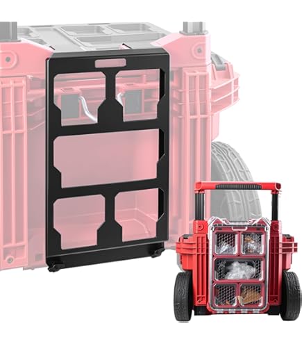 Folding & Removable Side Table For Milwaukee Packout Toolbox – Durable Worksurface, 80 Lb Capacity (Red)