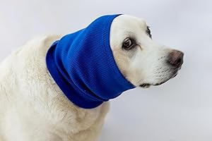 DDFS Dog No Flap Ear Wrap,Ear Hematoma Dog Anxiety & Stress Relief - Dog Ear Flap Wrap Quiet Ears for Dogs Blue L
