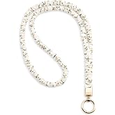 MyfavoriteK Thin Scrunchie Lanyard Teacher Badge Holder &amp; Keychain, Cute Stretchy Lanyard ID Badge Holder for Office School