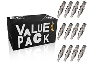 EZTAT2 EZ Tattoo Cartridge Needles Assorted 50Pcs #10 Bugpin Curved Magnum 7RM 9RM 11RM 13RM 15RM Mixed for Rotary Tattoo Pen Machine Supply