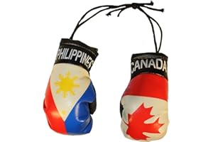 CANADA & PHILIPPINES Country Flags Mini BOXING GLOVES. New