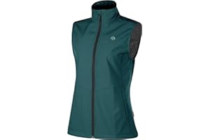 KUTOOK Women's Softshell Vest Lightweight Fleece Lined Windproof Sleeveless Jacket with Zipper Pockets Hiking Cycling Travel
