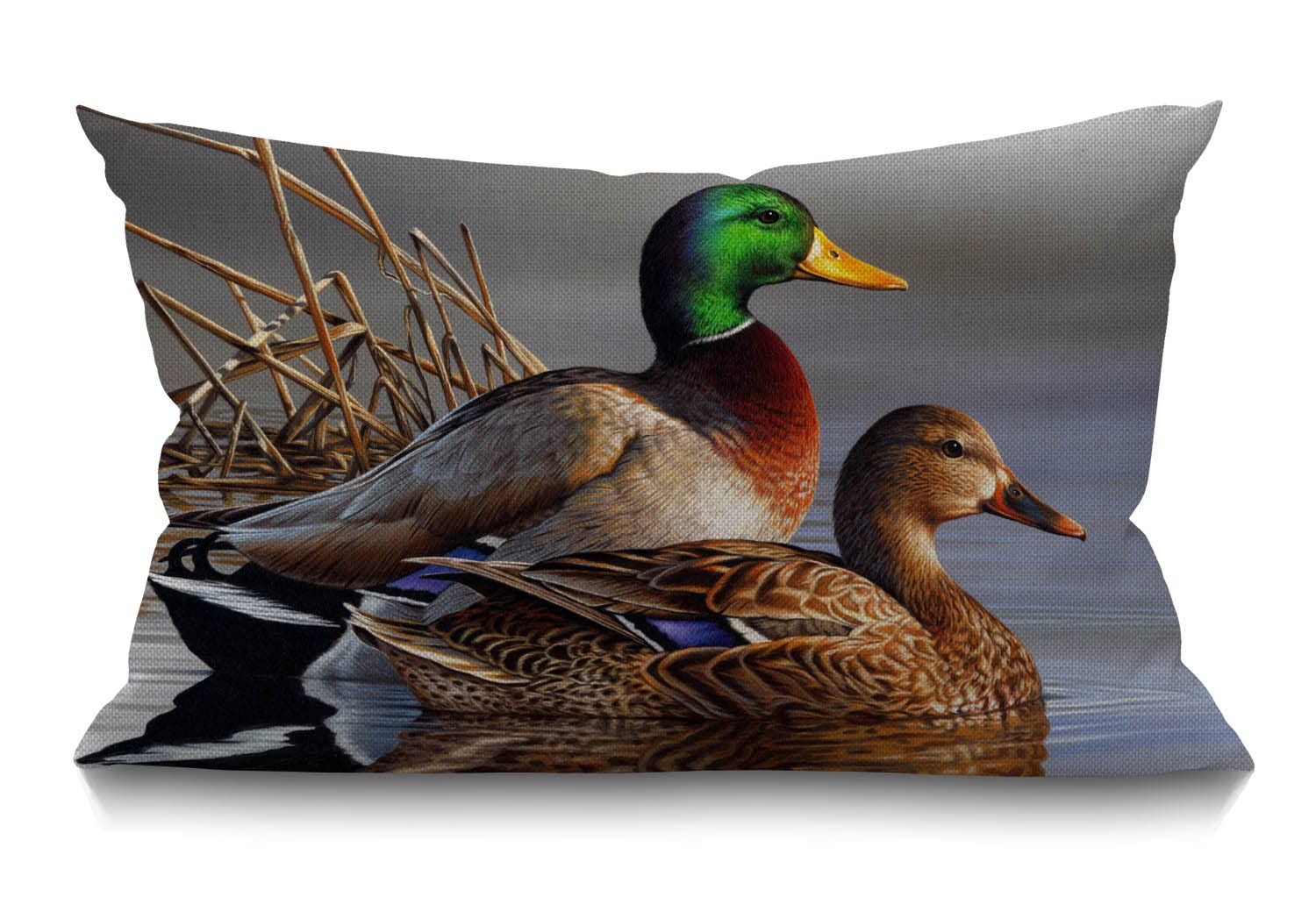 BGBDEIA Ducks On the Water new Cushion Cover Lumbar Pillow Covers Home Decorative Cotton Linen Pillow Case for Sofa Couch Housewarming Gifts Family Room Décor 30 x 50 cm 12 x 20 Inch