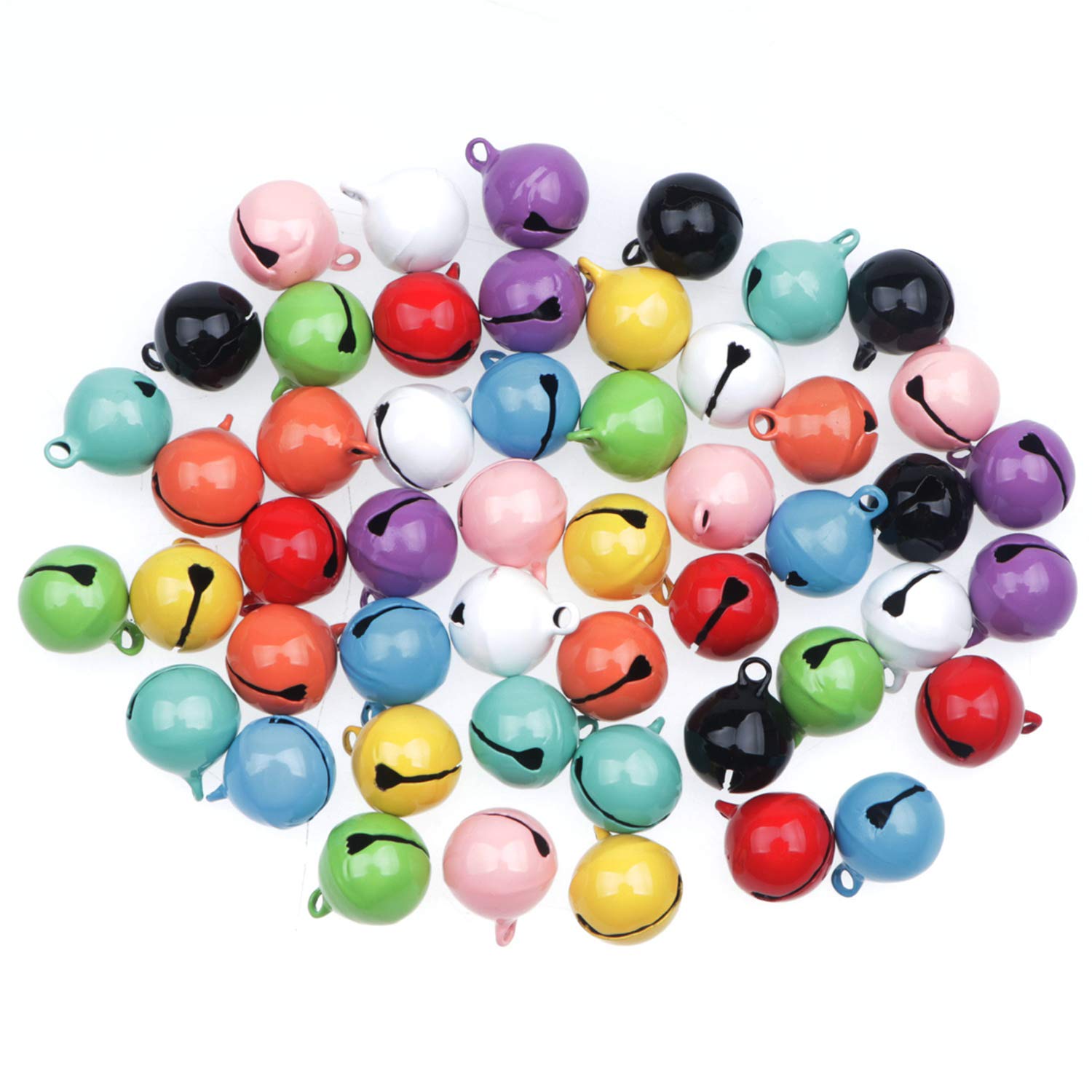 HUASUN 50 x 14 mm Small Bell Dog Bells for Rattle Baby Bells for Christmas Decorations Jewellery Making DIY