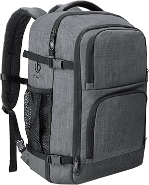 Dinictis 40 l Reise-Laptop-Rucksack für Männer und Frauen, passend für 43.2 cm (17 Zoll) Notebook, Handgepäck, zugelassener Koffer-Rucksack, wasserabweisender Reiserucksack, Tagesrucksack,Dunkelgrau