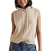 Lingjiazi Hooded Sweater Vest for Women Sleeveless Tank Top Knit Pullover Sweater Vests