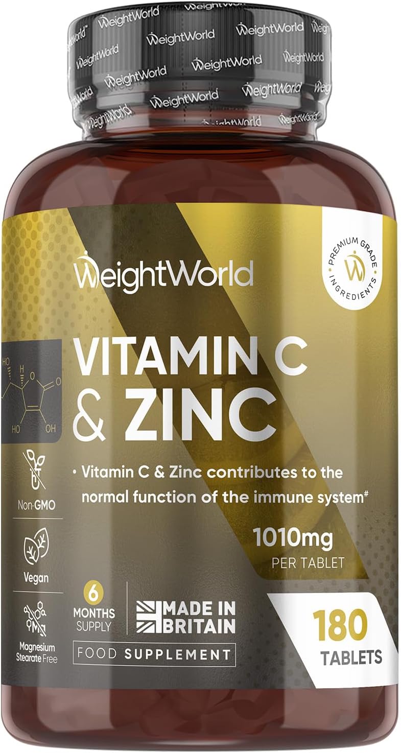 WeightWorld Vitamin C & Zinc Supplements 180 Tablets - 6 Month Supply
