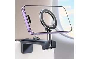 Lantazi Magnetic Airplane Phone Holder for MagSafe【Super Stable】 Universal Pocket Size in Flight Phone Mount Airplane Travel 