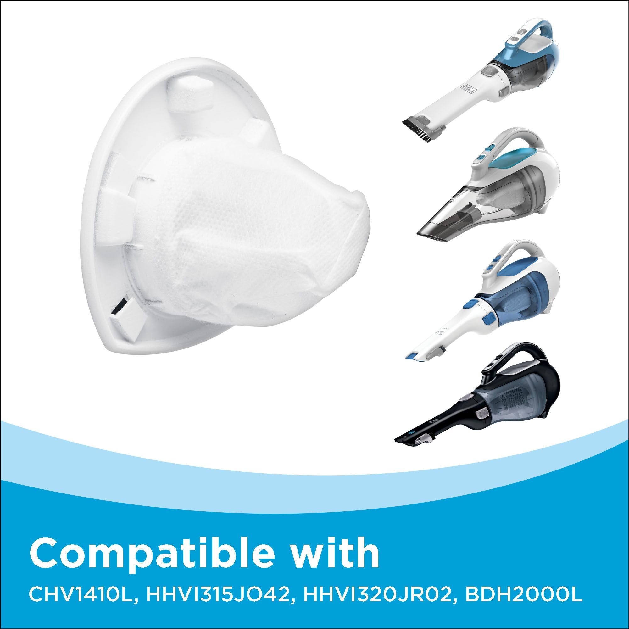 BLACK+DECKER dustbuster AdvancedClean Cordless Handheld Vacuum, Compact Home and Car Vacuum with Crevice Tool (CHV1410L)